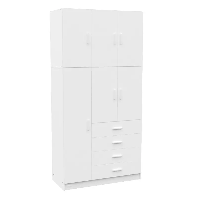 Placard DAKAR PLUS 6 puertas 4 cajones BLANCO